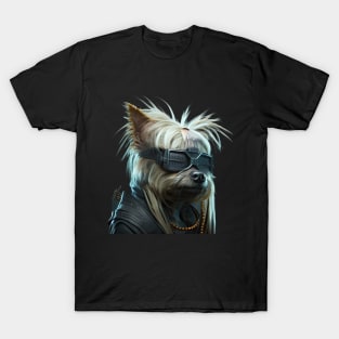 Cyber Yorkie Dog Punk T-Shirt